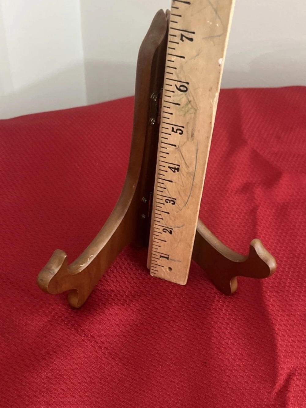 Lot 3 Wooden Hinged Plate Holders Stands Easels - Picture 10 of 10